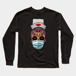 Love Nurse Skull Long Sleeve T-Shirt